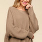 Haptics Full Size Side Slit Texture Asymmetric Sweater - Farnelli