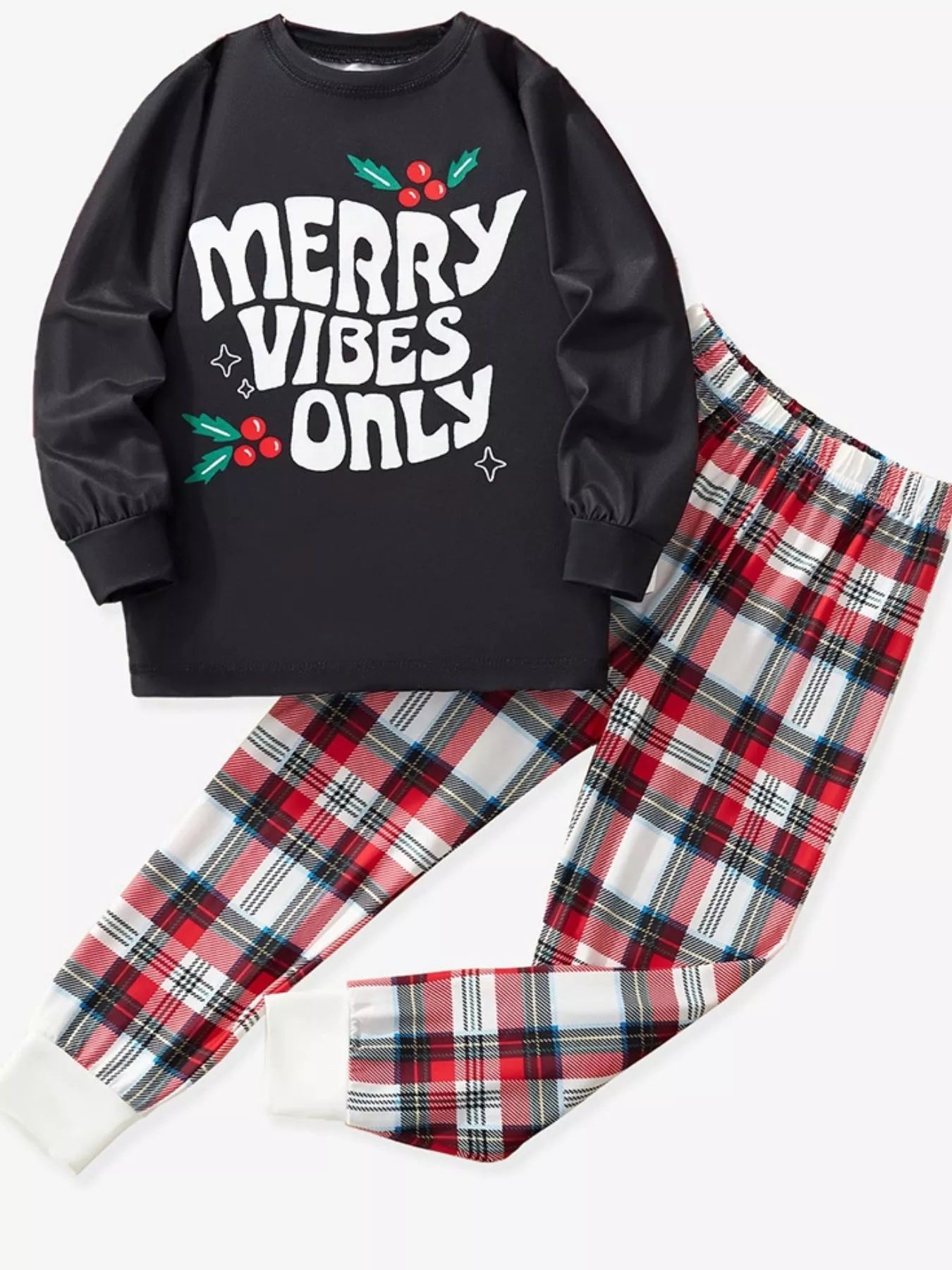 Children's Merry Vibes Only Christmas Pajama Set - Farnelli