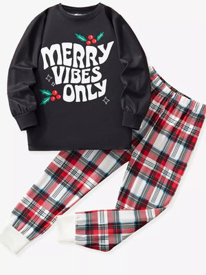 Children's Merry Vibes Only Christmas Pajama Set - Farnelli