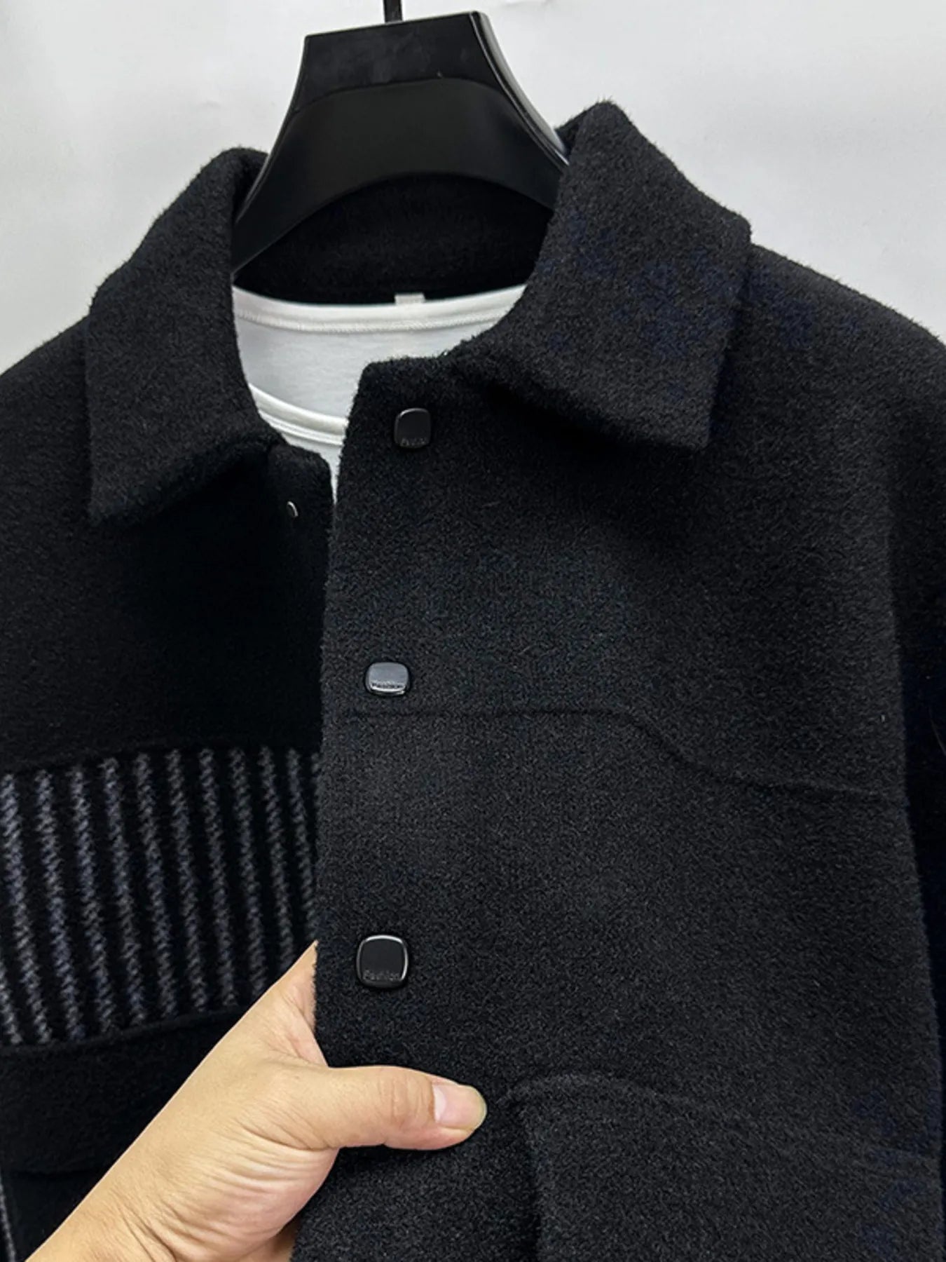 Men's Plus Size Button Up Long Sleeve Jacket - Farnelli