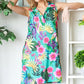 Heimish Full Size Floral Johnny Collar Sleeveless Dress Plus Size - Farnelli