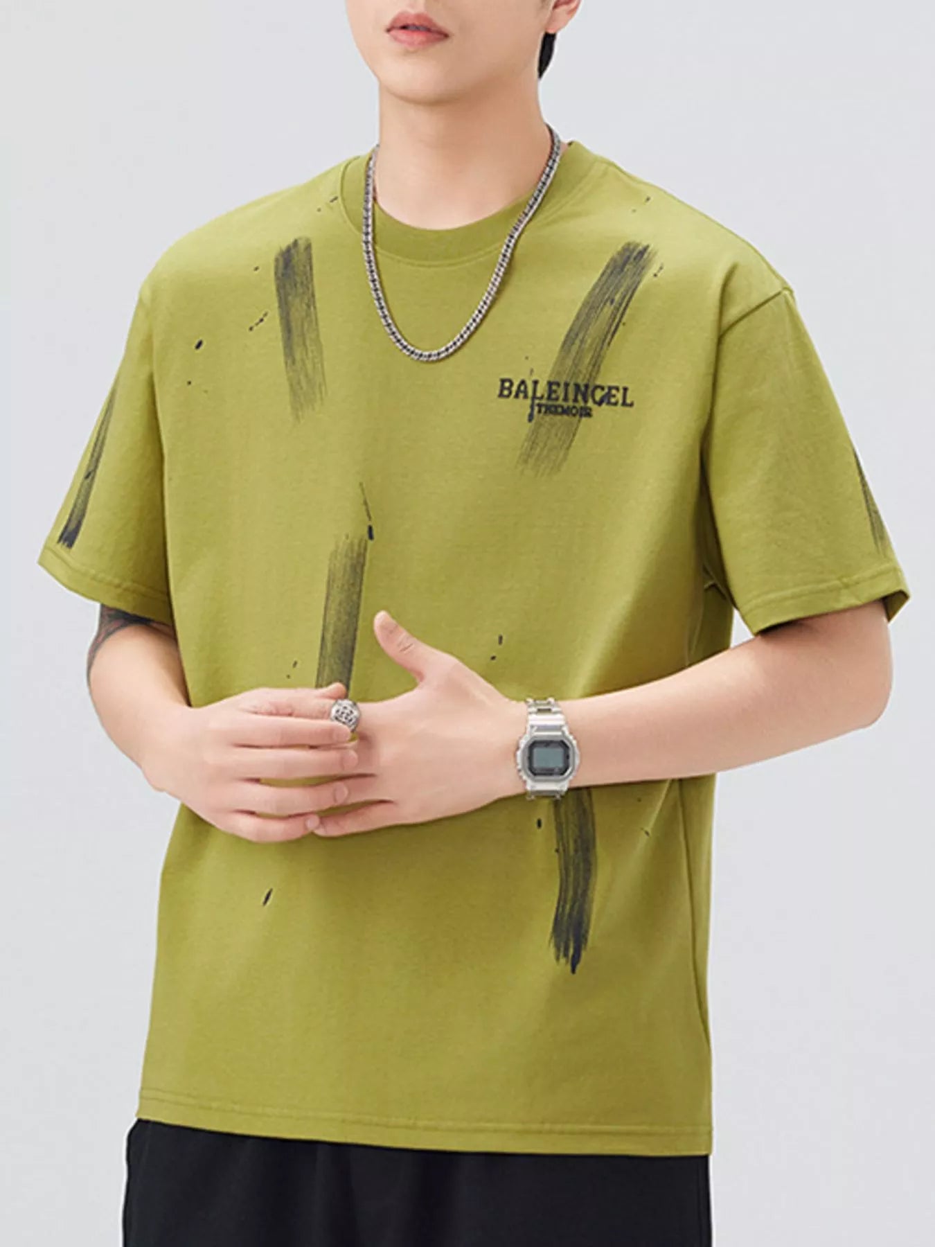 Men's Plus Size Round Neck Short Sleeve T-Shirt - Farnelli