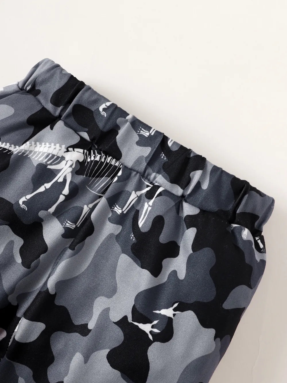 Children's Striped Hooded Bodysuit and Camouflage Pants Set - Farnelli