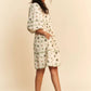 Davi & Dani Cactus Printed Poplin Contrast Piping Mini Dress - Farnelli