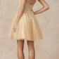 Juliet 864 Leaf Lace Embroidered Bodice Glitter Tulle Dress