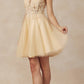 Juliet 864 Leaf Lace Embroidered Bodice Glitter Tulle Dress