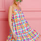 BiBi Multi Colors Plaid Sleeveless Sun Dress - Farnelli