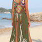 Fringe Spaghetti Strap Cover-Up - Farnelli