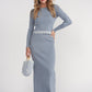Scalloped Knit Top- Baby Blues