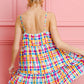 BiBi Multi Colors Plaid Sleeveless Sun Dress - Farnelli