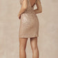 Juliet 868 Sequin Fitted Off The Shoulder Short Dress