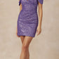 Juliet 868 Sequin Fitted Off The Shoulder Short Dress