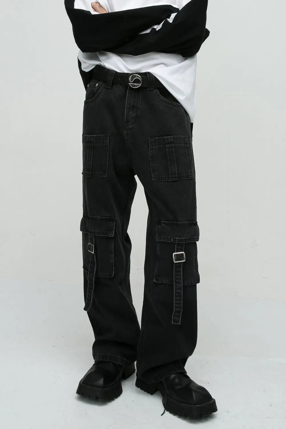 Mid Rise Men's Jeans with Cargo Pockets - Farnelli