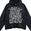 Men's Graphic Long Sleeve Hoodie - Destroy Black