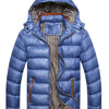 Men's Plus Size Lightweight Hooded Puffer Jacket - Blue