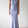 Satin Sleeveless Maxi Dress - Blue