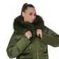 Genuine Silver Fox Fur Down Fill Coat
