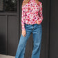 Rosalie Floral Long Sleeve Slim Fit Mesh Top - Farnelli