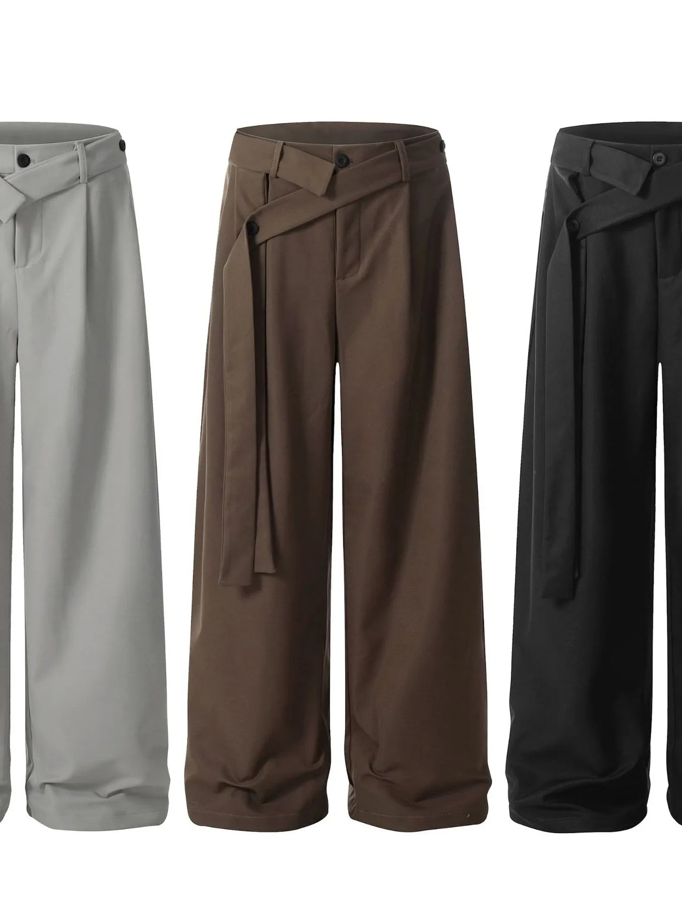 Men's High-Waisted Wide Leg Pants - Farnelli