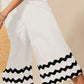 SO ME Scallop Ric Rac Trimmed Wide Leg Jumpsuit - Farnelli