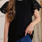 Round Neck Flutter Sleeve T-Shirt - Farnelli