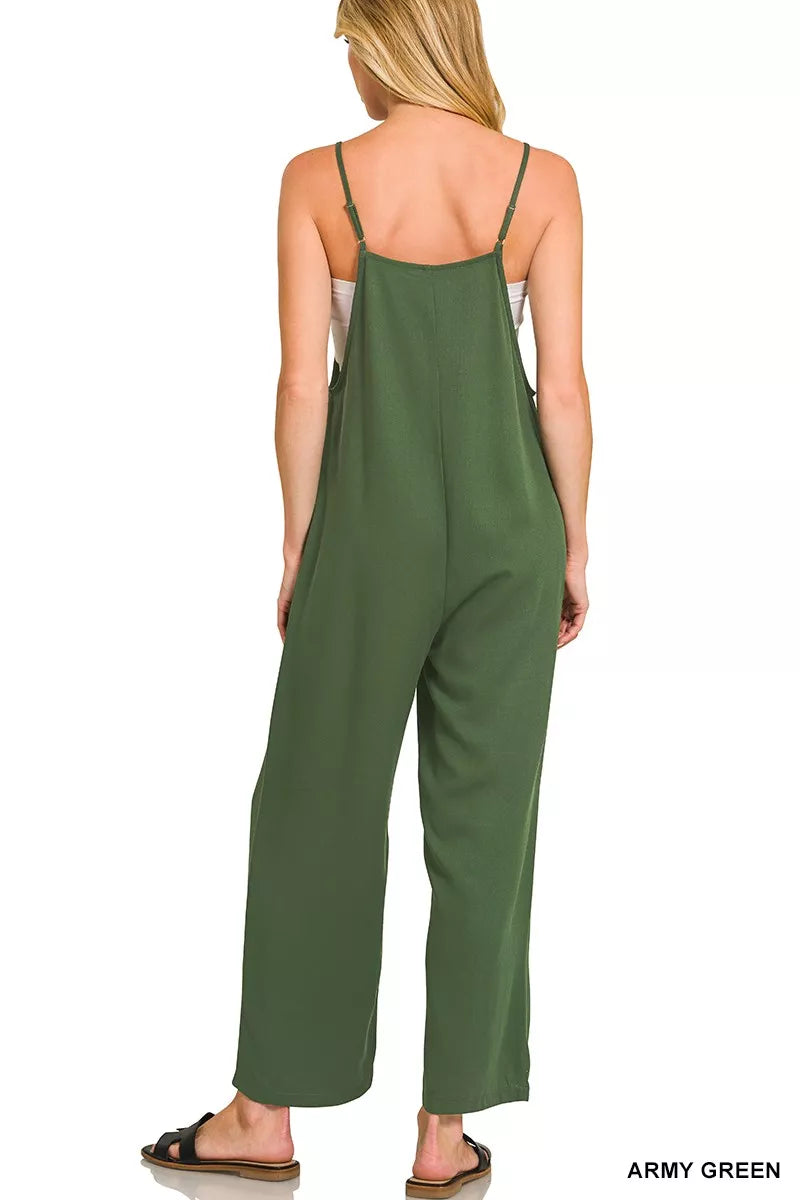 Zenana Rayon Woven Wide Leg Jumpsuit - Farnelli