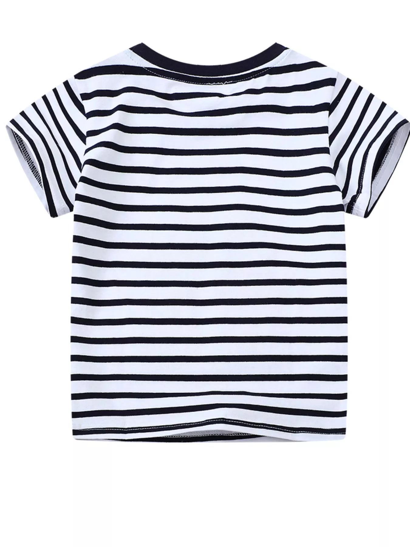 Children's Striped Animal Crew Neck T-Shirt - Farnelli