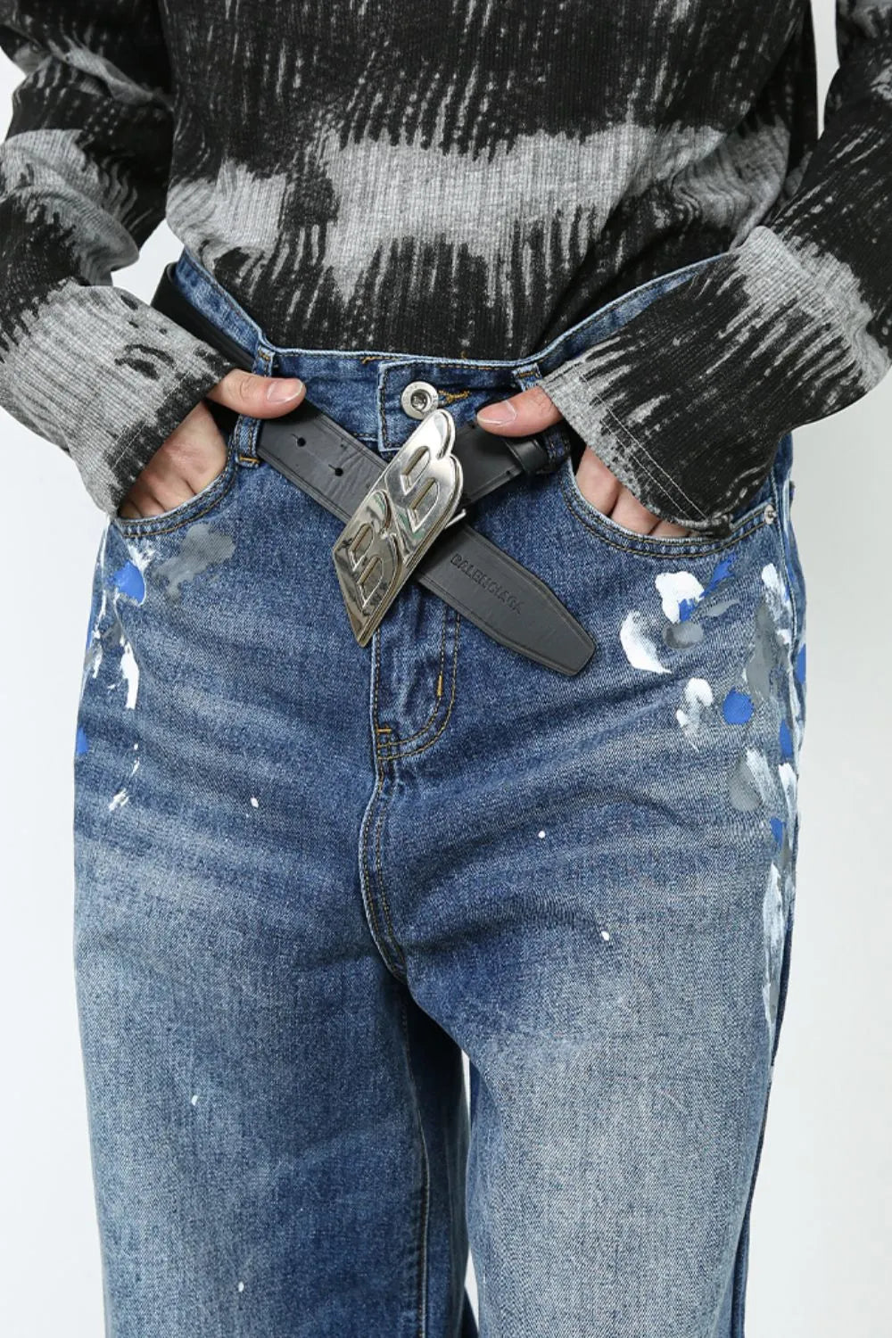 Men's Paint Wide Leg Jeans - Farnelli