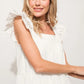 And The Why Origami Pleating Ruffled Sleeve Tiered Dress - Farnelli
