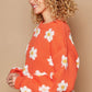 POL Daisy Pattern Drop Shoulder Sweater - Farnelli