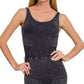 Zenana Washed Sports Romper With Removable Bra Pad - Farnelli