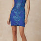 Juliet 874 Embroidered Sequins Fitted Cocktail Dress Corset Bodice Sweetheart