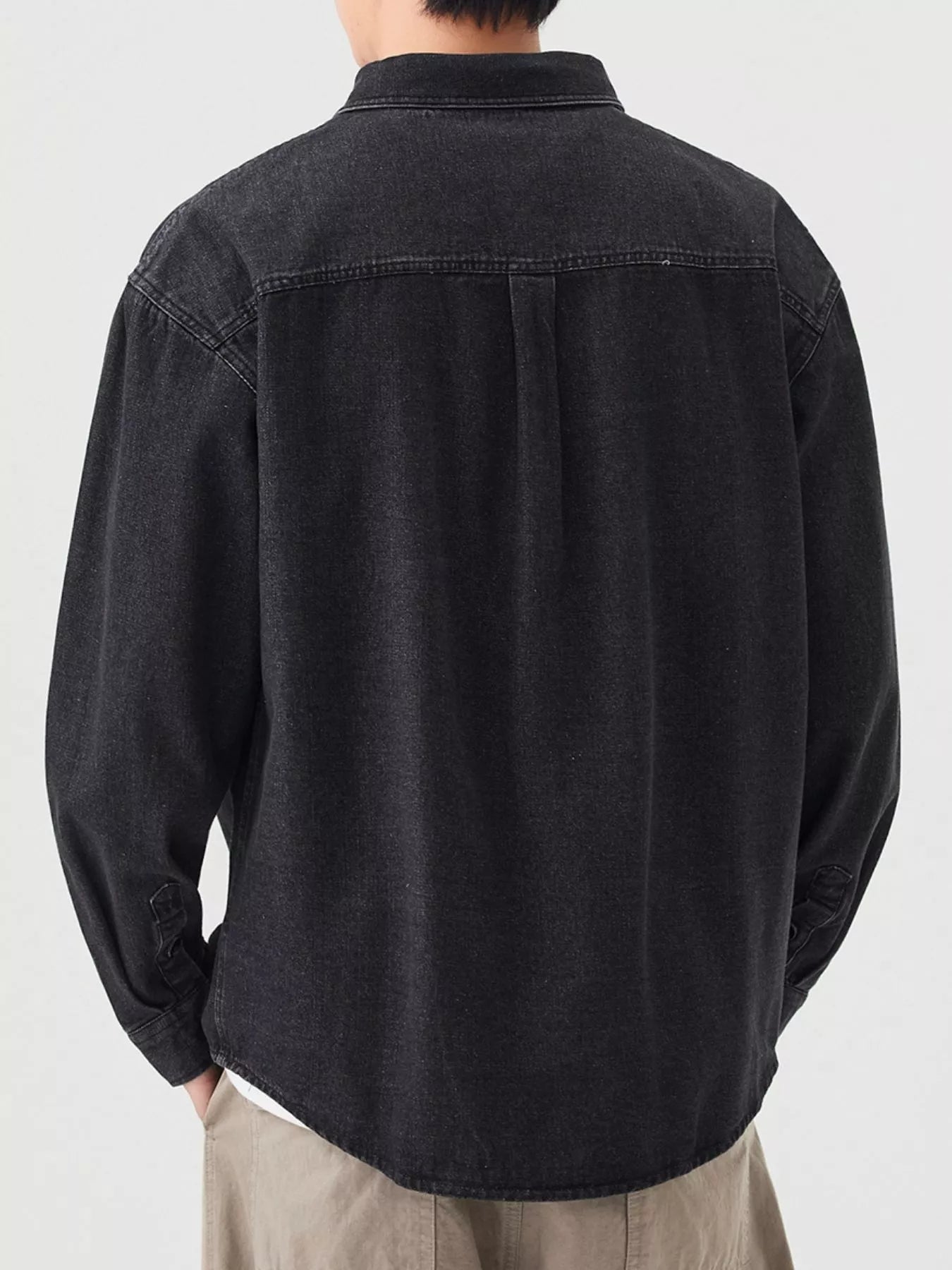 Men's Plus Size Button Up Casual Denim Shirt - Farnelli