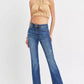 RISEN Full Size Distressed Mid Rise Flare Jeans Plus Size - Farnelli