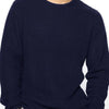 Men's Full Size Round Neck Long Sleeve Sweater Plus Size - Navy