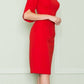 CLEARANCE - Poly USA | Ed Young 8772 Knee Length Heavy Jersey Boat Neck Dress (Size L)