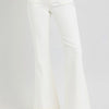 RISEN Full Size High Rise Front Patch Pocket Flare Jeans - Cream