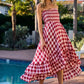 BiBi Smocked Body Off Shoulder Check Dress - Farnelli