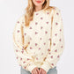 SAGE + FIG Heart Printed Contrast Long Sleeve Sweatshirt - Farnelli