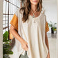 Mittoshop Color Block V-Neck Short Sleeve T-Shirt - Farnelli