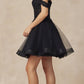Juliet 880 Glitter Tulle A-Line Cold-Shoulder Homecoming Dress.