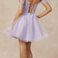 Juliet 880 Glitter Tulle A-Line Cold-Shoulder Homecoming Dress.