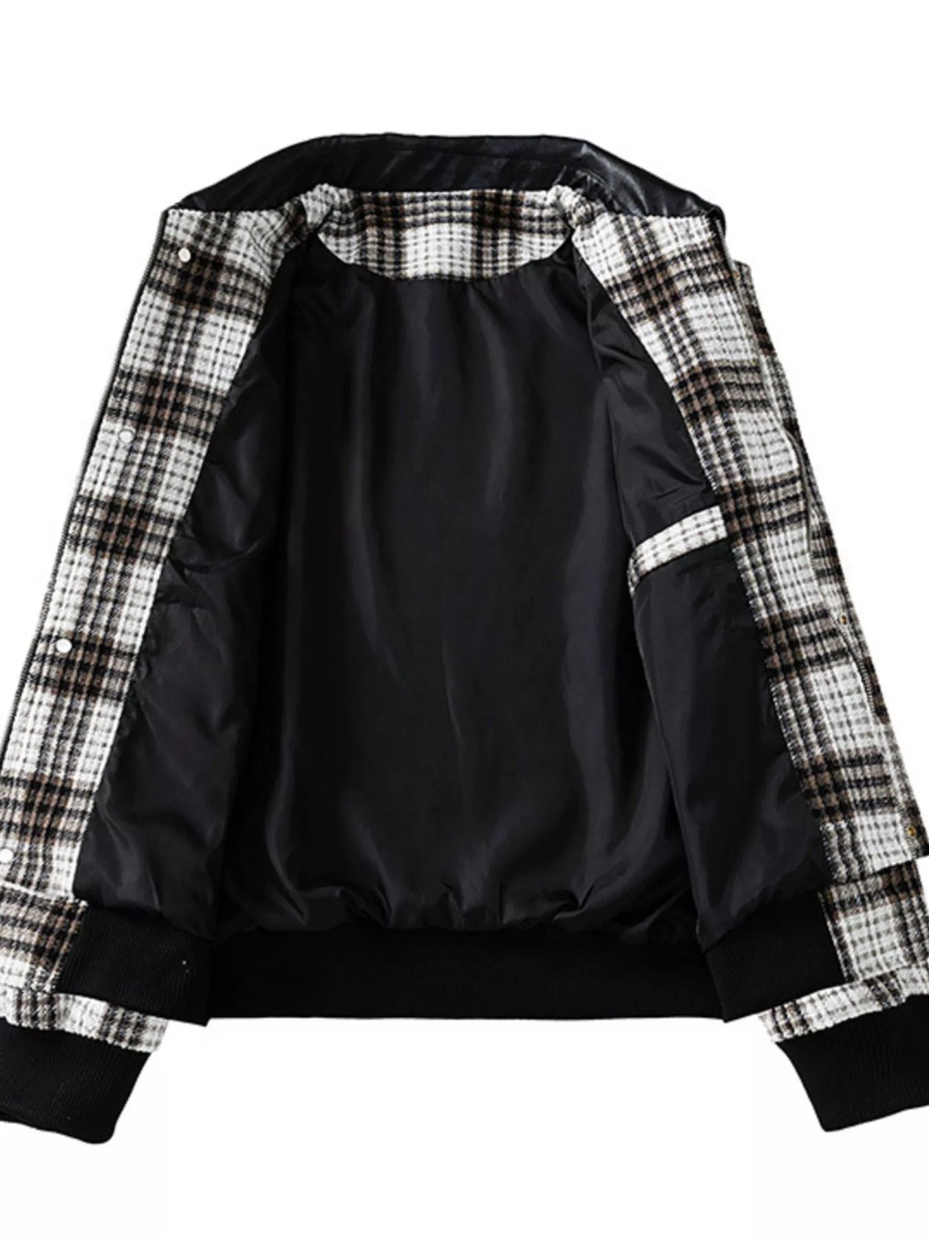 Men's Plus Size Plaid Pattern Snap Down Casual Jacket - Farnelli