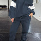 Drop Shoulder Loose Sweatshirt and Joggers Active Set - Farnelli