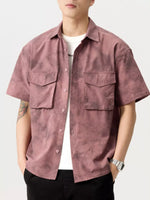 Men's Plus Size Button Up Short Sleeve Shirt - Farnelli