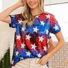 BiBi American Theme Star Pattern Sequin Top - RED/NAVY