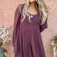 And The Why Back Lace Button Down Detail Bell Sleeve Dress - Farnelli