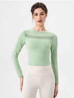 Round Neck Long Sleeve Active T-Shirt - Farnelli