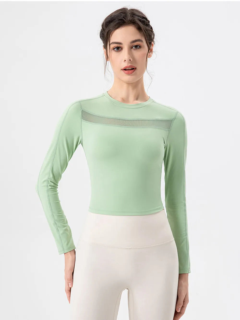 Round Neck Long Sleeve Active T-Shirt - Farnelli
