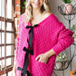 First Love Tie Closure Open Knit Cardigan - Farnelli